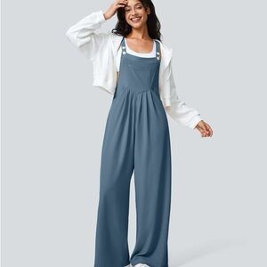 HALARA Slate Blue Wide-Leg Jumper Overalls